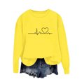 thumbnail image 4 of BLVB Chandail à Col Rond pour Femmes, Imprimé de Cœur, Manches Longues, Mignon, Coupe Ample, Léger, Hauts d'Automne, Cadeaux de la Saint-Valentin, 4 of 5