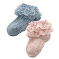 thumbnail image 2 of Baby Kids Girls Princess Short Socks Lace Ruffle Frilly Trim Cotton Ankle Socks, 2 of 5
