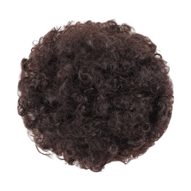 Baohd Effortless Afro Puff Drawstring Ponytail Bun Short Afro Kinky Puff Synthetic Brown Black 1Set