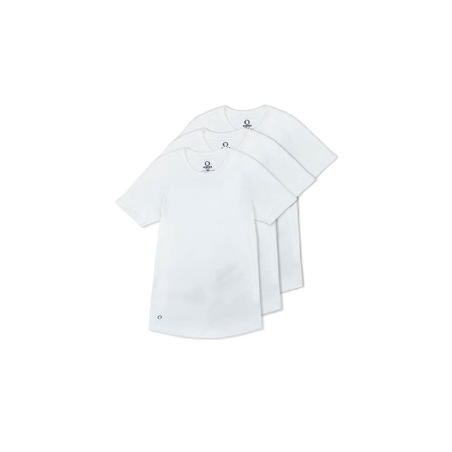 OTECKA T-Shirt à Col Rond en Coton Supima pour Homme Coupe Ajustée avec Évacuation de l'Humidité -3 Paquets