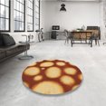 thumbnail image 4 of Ahgly Tapis d'Intérieur Lavable en Machine Carré Transitionnel Orange Bière, 5 Pieds Carré, 4 of 7