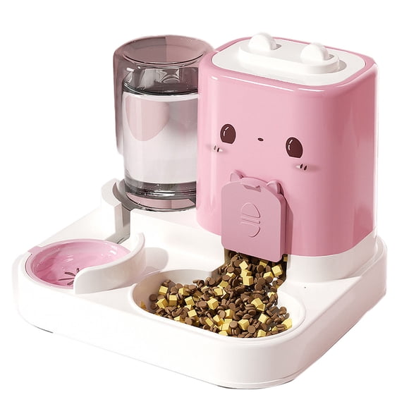 2 In 1 Automatic Feeder for Portable Drinking Bowl Set Pet Feeding and Water Dispenser for Cats Dogs Small Animals Lightweight Indoor Outdoor