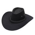 thumbnail image 1 of Adult Casual Wide Brim Cowboy Sun Hat - Polyester Material, Adjustable Strap, Sun Protection for Travel/Beach, 1 of 2