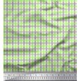 thumbnail image 3 of Soimoi Green Poly Georgette Fabric Window Pane Check Printed Fabric 1 Yard 52 Inch Wide, 3 of 3