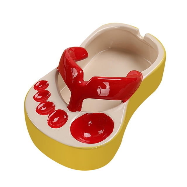 DOLITY Ceramic French Fries Dish Feet Shaped Chip Serving Dish Bowl for Kitchen Red