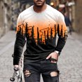 thumbnail image 2 of Chandail à Manches Longues pour Hommes Mode Décontractée Col Rond Chandail à Enfiler Imprimé T-Shirt à Manches Longues Blouse, 2 of 3