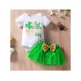 thumbnail image 3 of Faithtur Infant Girl Clothing Set Short Sleeve O-Neck Romper + Layered Skirt, 3 of 8