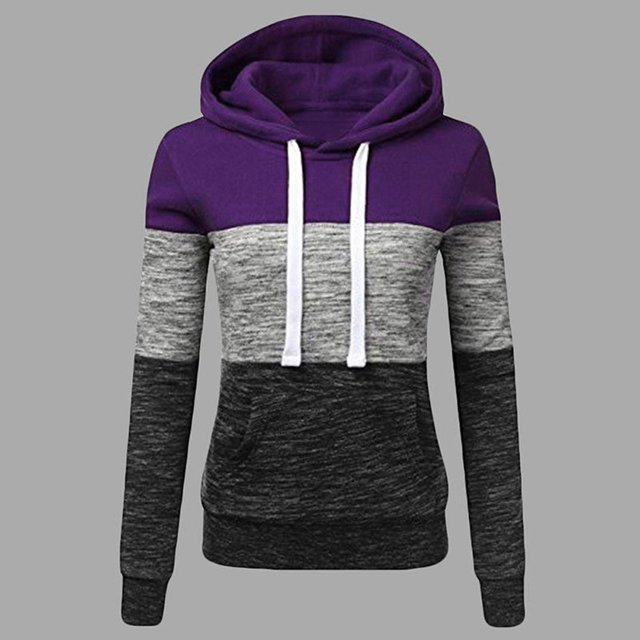 RKSTN Sweat-Shirt pour Femmes Mode Automne Patchwork Couleur Ample Grande Taille Pull Décontracté Poches Manches Longues