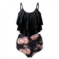 thumbnail image 2 of Pisexur Swimsuits for Women Two Piece Bathing Suits Ruffled Flounce Top with High Waisted Bottom Bikini Set, 2 of 3
