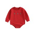 thumbnail image 1 of Faithtur Baby Christmas Rompers Newborn Winter Tree Embroidery Round Neck Bodysuit Infant Long Sleeve Jumpsuits for Winter, 1 of 8
