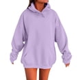 thumbnail image 2 of IMENGL Oversized Winter cotton hooded pullover sweatshirt, Purple L, Size M-5XL, 2 of 5