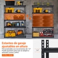 thumbnail image 3 of QinaQin Étagère de Garage Robuste, Étagères de Rangement en Métal à 5 Niveaux Réglables avec Capacité de 2500 Lb, 3 of 8