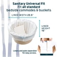 thumbnail image 4 of Lunderg Commode Liners with Absorbent Pads - Value Pack Medical Grade 50 count Universal Fit - Disposable Bedside Commode Liners and Pads for Adult Commode Chairs, Portable & Camping Toilet Bags, 4 of 6