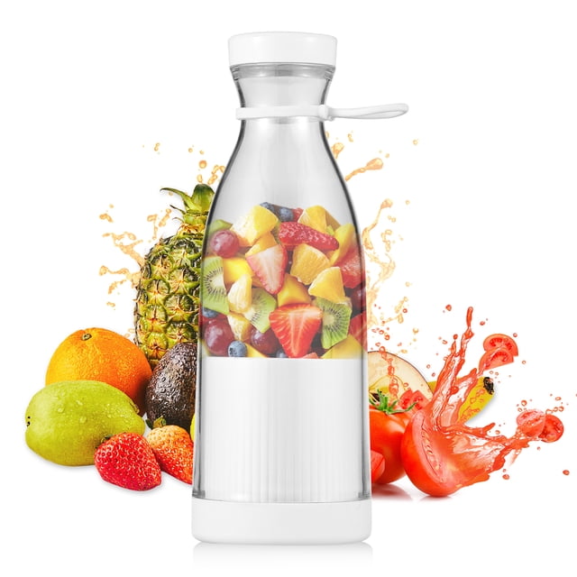 Portable Mini Electric Blender 300ml Juicer Cup 6 Blades for Smoothie Milkshake Juice Baby Food Built-in Rechargeable Battery for Travel Sports Kitchen Office Outdoors