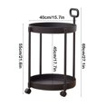 thumbnail image 3 of EGNMCR Home Coffee Table Movable Shelf Sofa Side Table Cart Bedside Shelf With Wheels Shelf Living Room Double Tier Organizer, 3 of 6