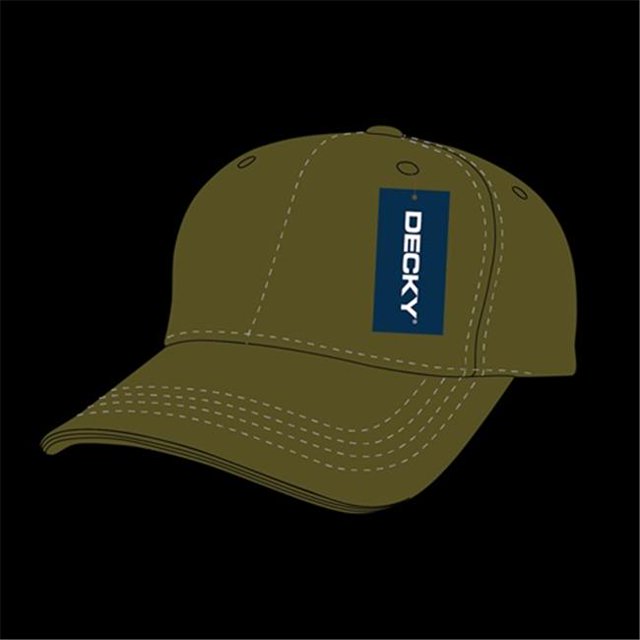 Decky 205-OLI Washed Cotton Polo Cap, Olive