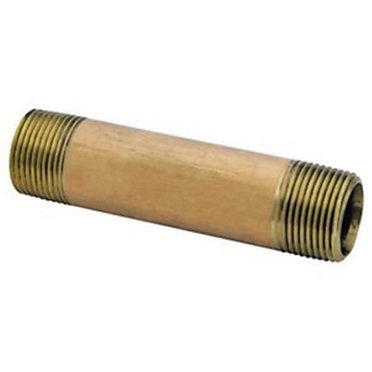 Raccord de Tuyau, Mamelon en Laiton Rouge, Sans Plomb, 3/4 x 6 Po. 38300-1260