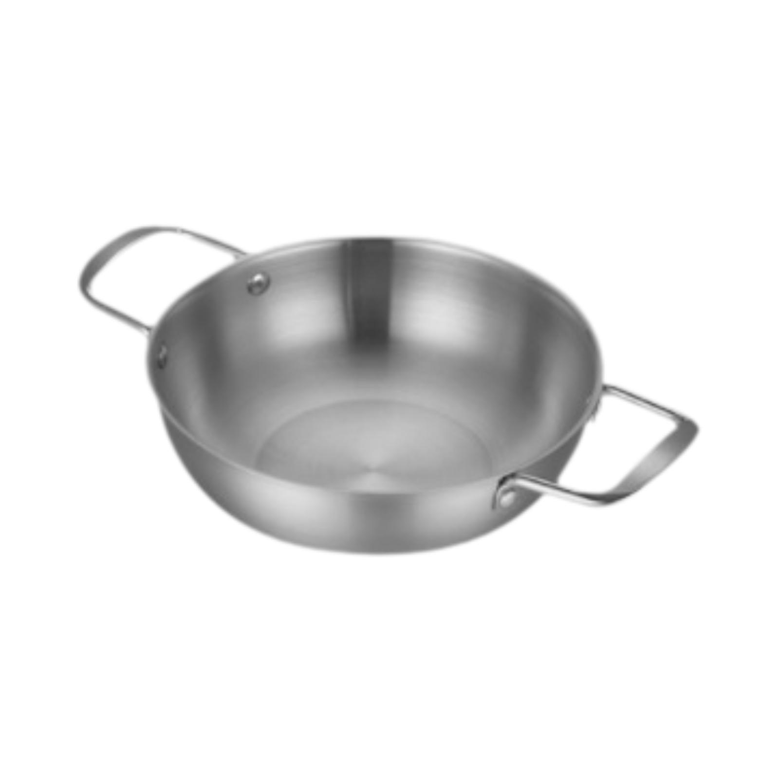 DOLITY Stainless Steel Paella Pan Cookware Korean Ramen Pot for Picnic Kitchen Soup 20cm