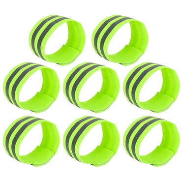 Unique Bargains 8 Pcs Bandes Réfléchissantes pour Bras Haute Visibilité Cyclisme de Nuit Bande Réfléchissante Sangles Bracelet