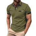 thumbnail image 4 of Men's Four Seasons Leisure Fashion Design Lapel Button Pocket Long Sleeve Tops, 4 of 4
