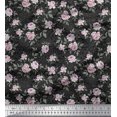 thumbnail image 1 of Soimoi Moss Georgette Fabric Leaves & Rose Floral Decor Fabric Printed Yard 42 Inch Wide, 1 of 3