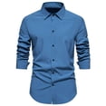 thumbnail image 2 of Chemise à Manches Longues pour Hommes, Mode Décontractée, Col Rabattu, Boutons, Chemise Blouse à Manches Longues pour Hommes, 2 of 9