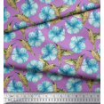 thumbnail image 2 of Soimoi polyester Crepe Fabric Hummingbird & Floral Print Fabric by the Yard 52 Inch Wide, 2 of 3