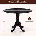 thumbnail image 3 of Costway 4-Person Dining Table Wooden Kitchen Table with Solid Rubber Wood Frame for Kitchen Black, 3 of 10