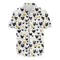 thumbnail image 5 of Weiqiqre Mens Sweatshirt Funny Love Pattern Printed Short Sleeve Quick Dry Button Down Lapel Shirt, 5 of 5