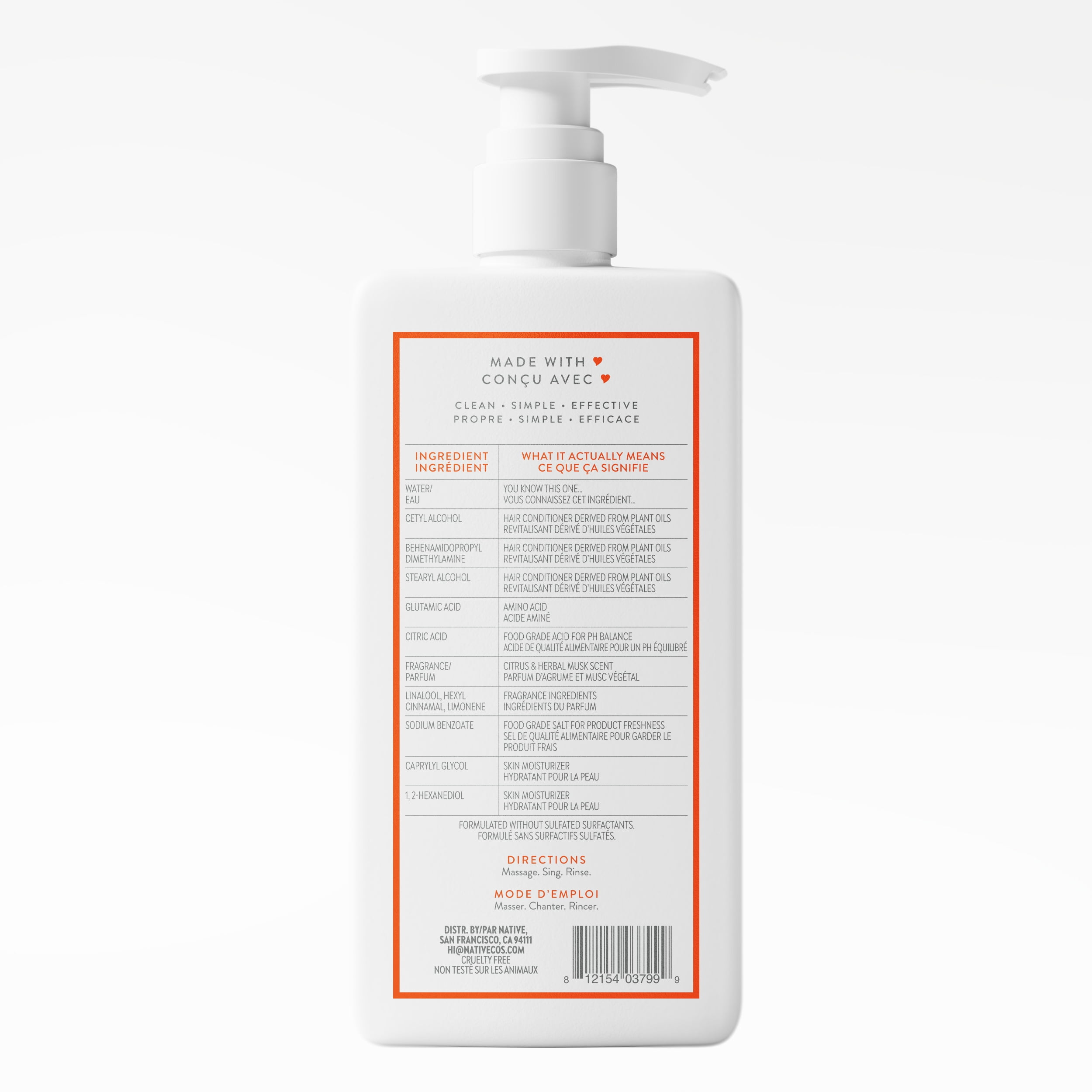 Native Daily Clean Conditioner Citrus & Herbal Musk 487mL