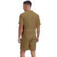 thumbnail image 2 of vastwit Mens Rompers Loose Fit Overalls Solid Color Shorts Jumpsuit Front Zip Uniforms Bodysuit Khaki XXL, 2 of 6