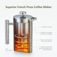 thumbnail image 2 of 1L Stainless Steel French Press Coffee Maker, French Press with Triple Filters, French Press with Keep Warm Function and Steel Plunger, 2 of 5