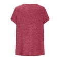thumbnail image 5 of Ovbmpzd Hauts pour Femmes Tricotés Rouges à Manches Courtes Col en V Confortables T-Shirts Unis Tee Shirts Femmes TTG, 5 of 5