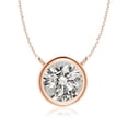 thumbnail image 1 of Angara Collier en Diamant Naturel - Collier Solitaire en Diamant Rond Serti Clos en Or Rose 14 K pour Femmes, 1 of 10