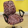 thumbnail image 2 of Housse de Chaise de Bureau d'Ordinateur Extensible en Spandex, Housse de Chaise Rotative Style A à Motif Floral - Rouge, 2 of 7