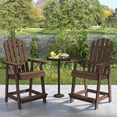 thumbnail image 4 of Costway 4 PCS Tall Bar Stool HDPE Patio Chair with Armrest Footrest Home Indoor Outdoor Brown, 4 of 8