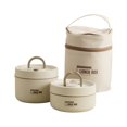 thumbnail image 1 of CHOK Portable Insulated Lunch Container Set Stackable Stainless Steel Food Container with Thermal Bag Leakproof for School Work Picnic Travel Warm Food Storage Box, 1 of 9