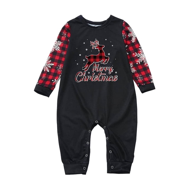 LSLJS Christmas Pajamas Pyjamas de Noël Assortis pour la Famille, Ensemble Assorti pour la Famille Pyjamas de Noël pour la Famille Ensemble Haut à Carreaux Rouges et Pantalon Long Ensembles de Vêtements de Nuit pour les Fêtes Ensemble de Vêtements de Nuit de Noël
