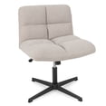 thumbnail image 1 of Costway Armless Office Desk Chair Modern Swivel Vanity Chair with Adjustable Height Grey, 1 of 10