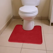 TOUMENY U-Shape Toilet Mat, Ultra Soft Foam Bath Rug with Non-Slip Backing, Quick-Dry Water Absorbent Bathroom Floor Mat for Shower Tub Safety
