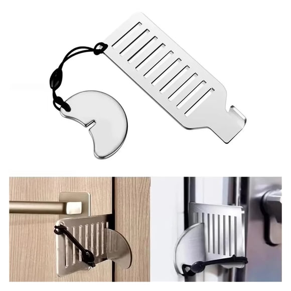 Safety Anti-Theft Door Blocker Portable 8cm Stainless Steel Safe Security Tool for Home Privacy ,Easy to Use