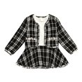thumbnail image 1 of Ensemble Jupe à Carreaux pour Filles Bébés Enfants Veste à Manches Longues Manteau Haut Robe de Soirée Tutu, 1 of 9