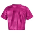 thumbnail image 4 of TIEVOSA Robe de Fête Décontractée à Paillettes pour Filles et Garçons, Manches Courtes, pour 3-4 Ans (Rose Vif), 4 of 5