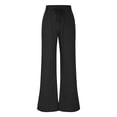 thumbnail image 4 of FNFYFH Clearance Breathable Ladies Linen Pants Solid Color Summer Long, 4 of 9
