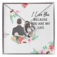 thumbnail image 2 of I Love You Because You Are My Life Forever Necklace w Message Card, 2 of 8