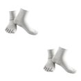 thumbnail image 3 of relayinert Soft Five Toe Socks Stretchable Cotton High Crew Socks Athletic Solid Socks Grey 2Set, 3 of 6