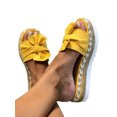thumbnail image 1 of Woobling Sandales Compensées d'Été pour Femmes, Espadrilles à Plateforme avec Nœud, à Enfiler, Jaune 5.5, 1 of 3