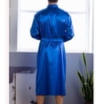 thumbnail image 4 of Men Solid Casual Long Sleeves Lace-up Home Pocket Long Pajama Robe, 4 of 5