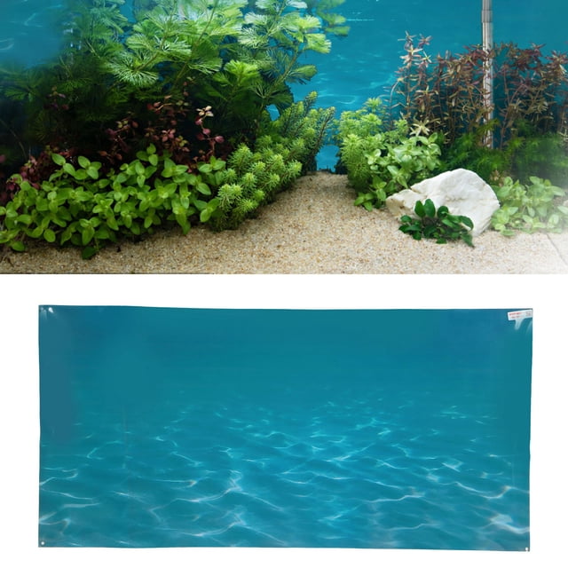 Aquarium Background, PVC Self Adhesive Fish Tank Background Sticker 3D Sea Pattern Aquarium Poster, Clear and Colourfast Fish Tank Backdrop