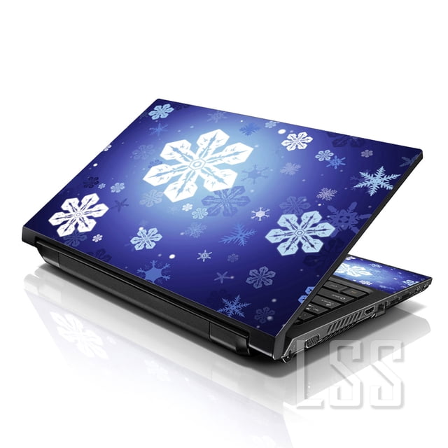 LSS Laptop Skin Sticker Snow Flakes Pattern Fits 13" to 16" Laptops